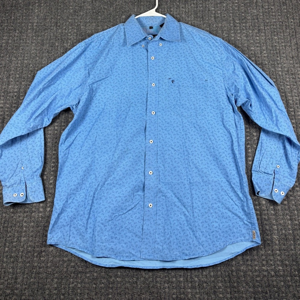 Rafter C Paisley Western Button Down Shirt XL Blue Cotton Long Sleeve RC123B001